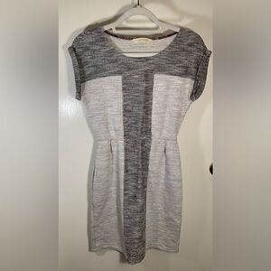 EDMe & ESYLLTE Anthro EUC gray color block sleeveless knit cotton dress Size XS
